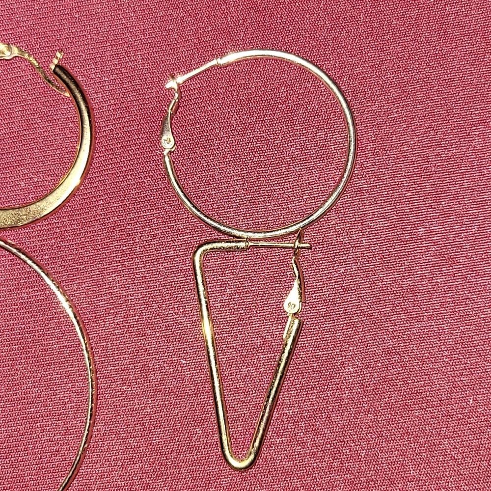 Cubic zirconia golf Or Silver Pair Of hoops - Picture 10 of 10